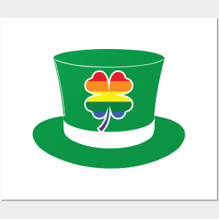 LGBTQ Clover St. Patrick's Day Hat Design Posters and Art